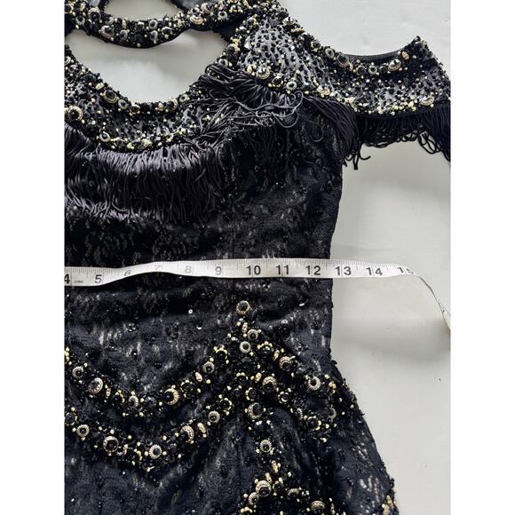 Vintage Mandalay Designs Black Flapper Dress Sequin Size 6 - Picture 4 of 10